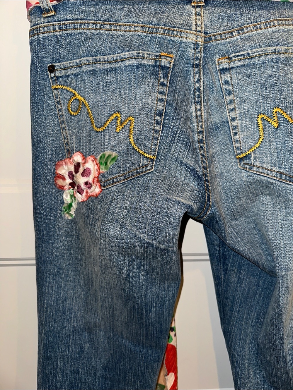 Alberto Makali Embellished Women’s Blue Jeans with Floral Applique - Picture 7 of 7